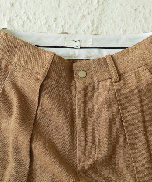 TODAYFUL（トゥデイフル）の「センタータックトラウザース（その他パンツ・レディース・ネイビー/ホワイト/キャメル・38inch/36inch）」の8枚目の写真