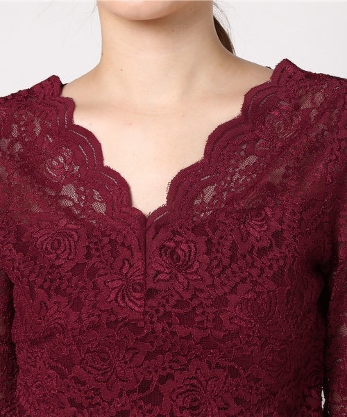 earth music&ecology（アースミュージックアンドエコロジー）の「・フレアースリーブレースプルオーバー（Tシャツ/カットソー・レディース・ブラック/ダークグリーン/アイボリー/ボルドー・FREE）」の10枚目の写真