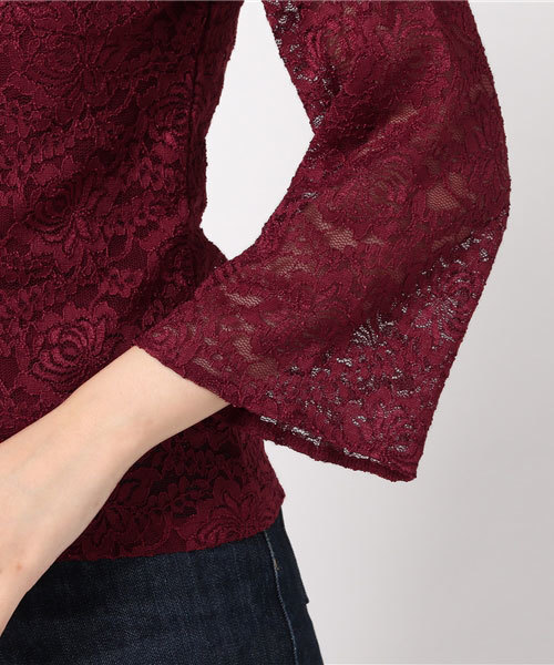 earth music&ecology（アースミュージックアンドエコロジー）の「・フレアースリーブレースプルオーバー（Tシャツ/カットソー・レディース・ブラック/ダークグリーン/アイボリー/ボルドー・FREE）」の8枚目の写真