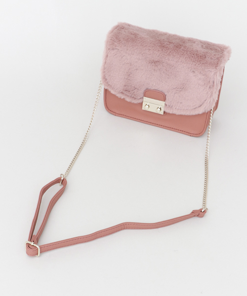 URBAN RESEARCH Sonny Label（アーバンリサーチサニーレーベル）の「ファーフラップチェーンショルダーバッグ（ショルダーバッグ・レディース・ブラック/ベージュ/ピンク/アニマル・ONE）」の9枚目の写真