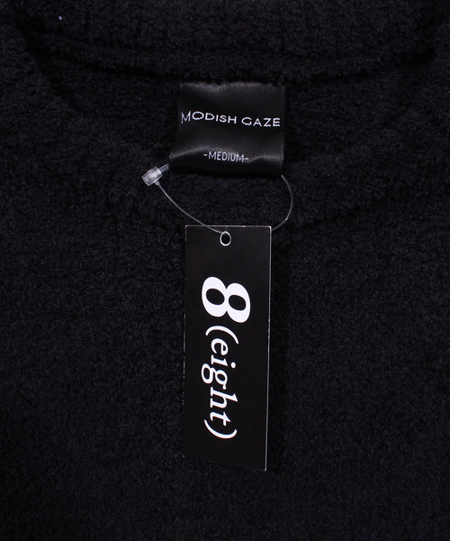 ８(eight)（エイト）の「モールヤーン ニットセーター（ニット/セーター・メンズ・ブラック/オフホワイト・MEDIUM/LARGE）」の7枚目の写真