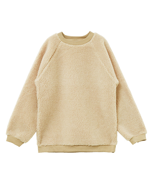 SUNBABIES（サンベイビーズ）の「ボアトップス（Tシャツ/カットソー・レディース・チャコールグレー/ベージュ・MEDIUM）」の2枚目の写真