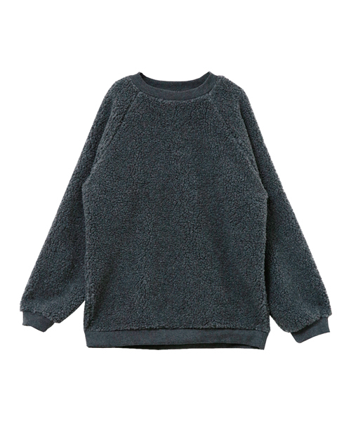 SUNBABIES（サンベイビーズ）の「ボアトップス（Tシャツ/カットソー・レディース・チャコールグレー/ベージュ・MEDIUM）」の6枚目の写真