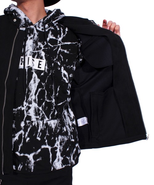 ８(eight)（エイト）の「シングル ライダースジャケット PUレザー スウェード（ライダースジャケット・メンズ・ブラック・MEDIUM/LARGE/X-LARGE）」の6枚目の写真