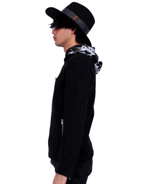 ８(eight)（エイト）の「シングル ライダースジャケット PUレザー スウェード（ライダースジャケット・メンズ・ブラック・MEDIUM/LARGE/X-LARGE）」の11枚目の写真