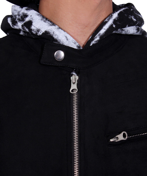 ８(eight)（エイト）の「シングル ライダースジャケット PUレザー スウェード（ライダースジャケット・メンズ・ブラック・MEDIUM/LARGE/X-LARGE）」の13枚目の写真