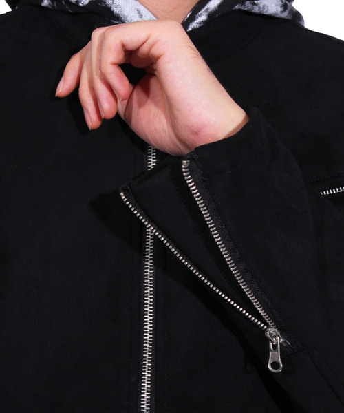 ８(eight)（エイト）の「シングル ライダースジャケット PUレザー スウェード（ライダースジャケット・メンズ・ブラック・MEDIUM/LARGE/X-LARGE）」の15枚目の写真