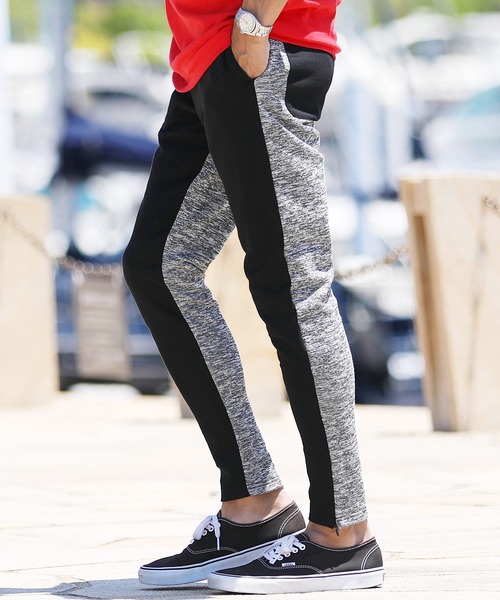 jiggys shop(ジギーズショップ)の「無地&サイドライン 裾ジップ スキニー テーパードパンツ スウェットイージーパンツ ワンマイルウェア(スウェットパンツ・メンズ・グレー系その他2/ブラック系その他3/ブラック系その他2/グレー系その他/ブラック系その他/ホワイト系その他/ミックスグレー/ネイビー/ブラック/ブルー系その他/ブルー系その他2/杢グレー/グレー系その他3/チャコールグレー/グレー系その他4/グレー系その他5・MEDIUM/LARGE/SMALL/X-LARGE/X-SMALL)」の12枚目の写真