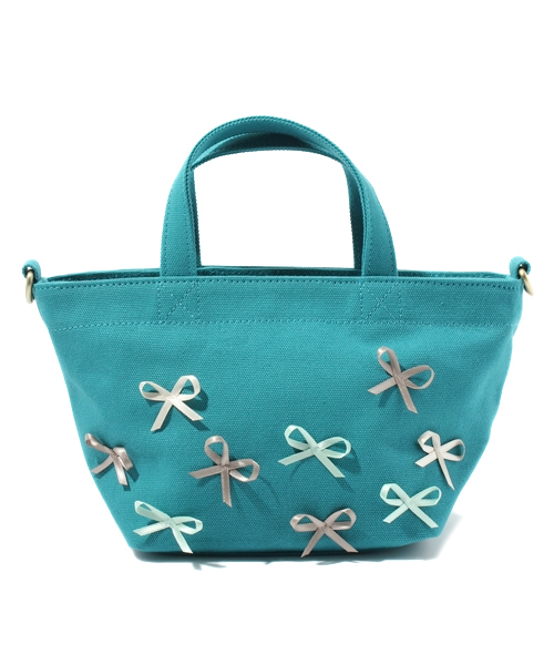 TOCCA（トッカ）の「【KIDS雑貨】リボンキャンバスＳ（ショルダーバッグ・キッズ・ブラック系/スモーキーグリーン系・F）」の2枚目の写真