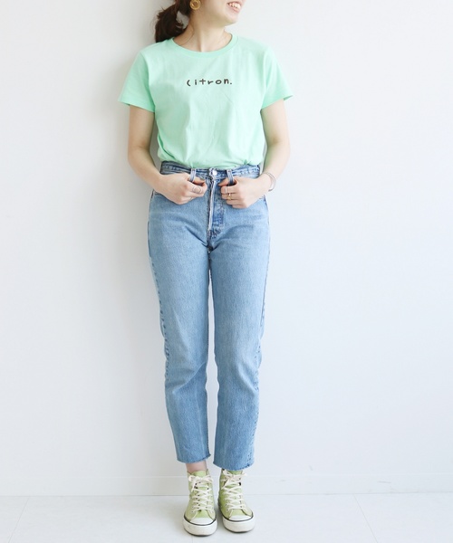 SLOBE citron.（スローブシトロン）の「wakaru×SLOBE citron.コラボ カラーTシャツ◆（Tシャツ/カットソー・レディース・ライトグリーン/サックスブルー/イエロー・FREE）」の13枚目の写真