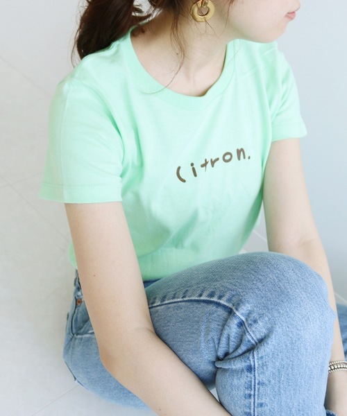 SLOBE citron.（スローブシトロン）の「wakaru×SLOBE citron.コラボ カラーTシャツ◆（Tシャツ/カットソー・レディース・ライトグリーン/サックスブルー/イエロー・FREE）」の9枚目の写真