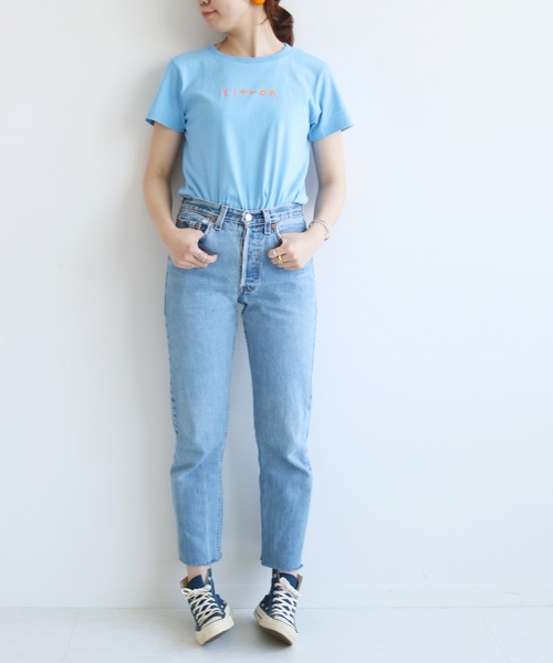 SLOBE citron.（スローブシトロン）の「wakaru×SLOBE citron.コラボ カラーTシャツ◆（Tシャツ/カットソー・レディース・ライトグリーン/サックスブルー/イエロー・FREE）」の7枚目の写真