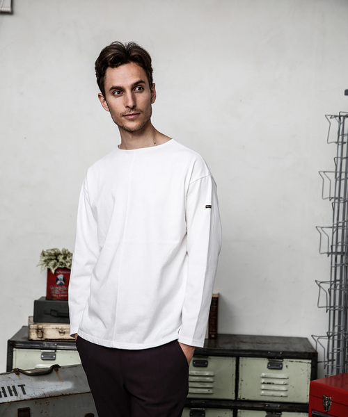 MR.OLIVE(ミスターオリーブ)の「SUEDE PLAIN STITCH / BIG SILHOUTTE BOAT NECK CUT&SEWN(Tシャツ/カットソー・メンズ・ブラック/グレー/オフホワイト・SMALL/MEDIUM/LARGE)」の14枚目の写真