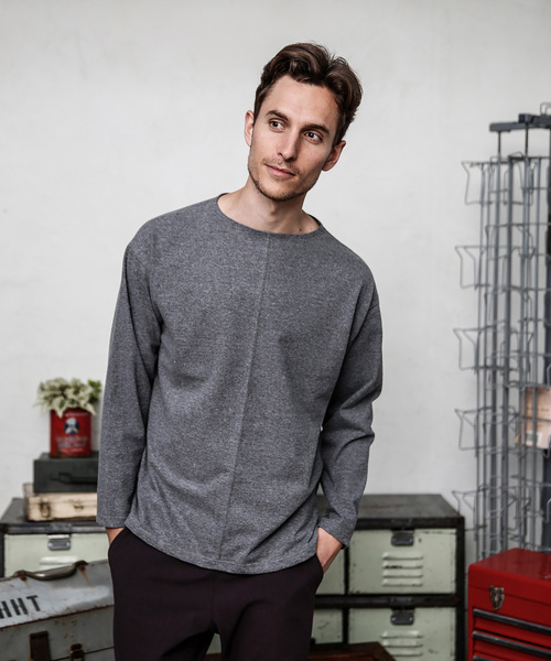 MR.OLIVE(ミスターオリーブ)の「SUEDE PLAIN STITCH / BIG SILHOUTTE BOAT NECK CUT&SEWN(Tシャツ/カットソー・メンズ・ブラック/グレー/オフホワイト・SMALL/MEDIUM/LARGE)」の12枚目の写真