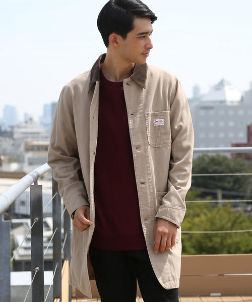 coen（コーエン）の「SMITH(スミス)別注ショップコート（ステンカラーコート・メンズ・ベージュ/ネイビー・SMALL/MEDIUM/X-LARGE/LARGE）」の16枚目の写真