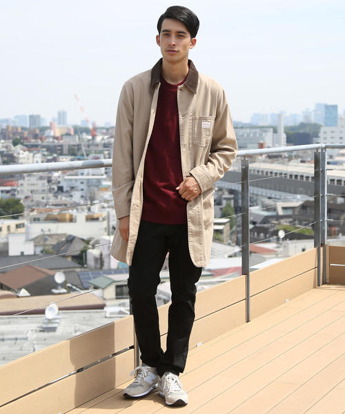 coen（コーエン）の「SMITH(スミス)別注ショップコート（ステンカラーコート・メンズ・ベージュ/ネイビー・SMALL/MEDIUM/X-LARGE/LARGE）」の13枚目の写真