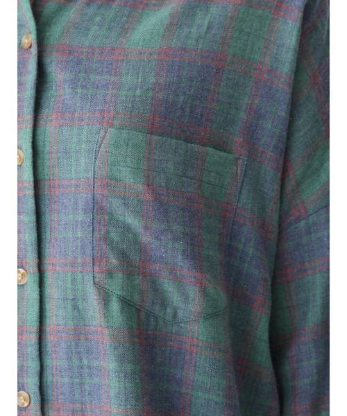 Ungrid(アングリッド)の「ビッグルーズチェックシャツ(シャツ/ブラウス・レディース・オフホワイト/グリーン・FREE)」の10枚目の写真