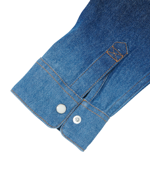 X-girl Stages（エックスガールステージス）の「BLEACH L/S SHIRT DRESS （4T～7T）（ワンピース・キッズ・インディゴブルー/ネイビー/レッド・4T/5T/6T/7T）」の6枚目の写真