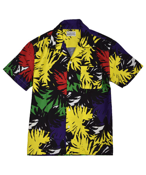ボタニカル 開襟 オープンカラー 半袖 シルク アロハシャツ S115 アロハシャツ ボタニカル 開襟シャツ メンズ トップス 半袖 半袖
