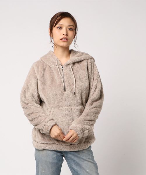 BILLABONG（ビラボン）の「【直営店限定】BILLABONG レディース COZY FOR KEEPS パーカー / ハーフジッププルパーカー / プルオーバーパーカー（パーカー・レディース・ベージュ/オリーブ・SMALL/MEDIUM）」の2枚目の写真