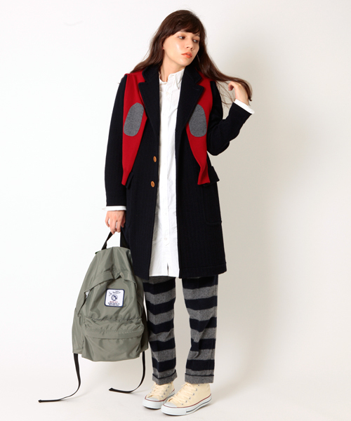BEAMS BOY（ビームスボーイ）の「BEAMS BOY / 12ゲージ エルボーパッチ Vネック（ニット/セーター・レディース・レッド/グリーン/ネイビー・ONE SIZE）」の10枚目の写真