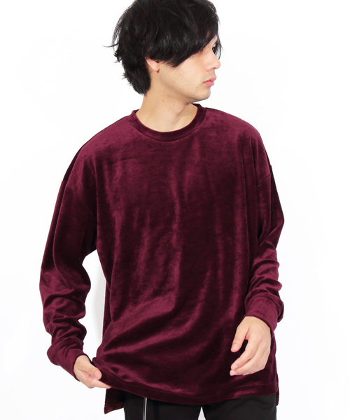 ８(eight)（エイト）の「ベロア 長袖Tシャツ カットソー（Tシャツ/カットソー・メンズ・ブラック/ベージュ/ネイビー/グリーン/ワイン・MEDIUM/LARGE/X-LARGE）」の5枚目の写真