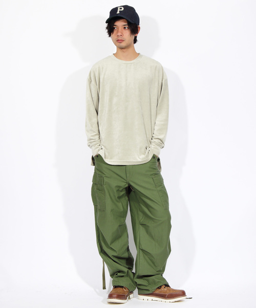 ８(eight)（エイト）の「ベロア 長袖Tシャツ カットソー（Tシャツ/カットソー・メンズ・ブラック/ベージュ/ネイビー/グリーン/ワイン・MEDIUM/LARGE/X-LARGE）」の8枚目の写真