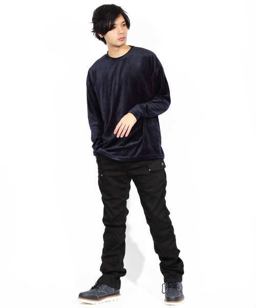 ８(eight)（エイト）の「ベロア 長袖Tシャツ カットソー（Tシャツ/カットソー・メンズ・ブラック/ベージュ/ネイビー/グリーン/ワイン・MEDIUM/LARGE/X-LARGE）」の12枚目の写真