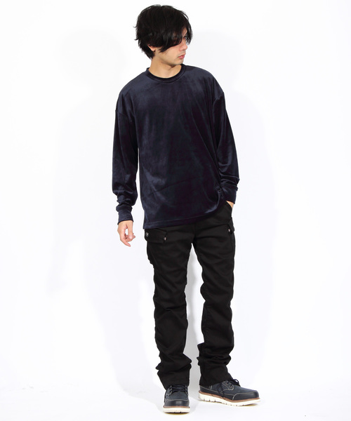 ８(eight)（エイト）の「ベロア 長袖Tシャツ カットソー（Tシャツ/カットソー・メンズ・ブラック/ベージュ/ネイビー/グリーン/ワイン・MEDIUM/LARGE/X-LARGE）」の13枚目の写真