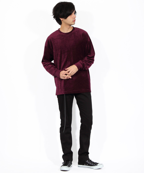 ８(eight)（エイト）の「ベロア 長袖Tシャツ カットソー（Tシャツ/カットソー・メンズ・ブラック/ベージュ/ネイビー/グリーン/ワイン・MEDIUM/LARGE/X-LARGE）」の14枚目の写真