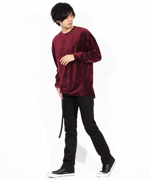 ８(eight)（エイト）の「ベロア 長袖Tシャツ カットソー（Tシャツ/カットソー・メンズ・ブラック/ベージュ/ネイビー/グリーン/ワイン・MEDIUM/LARGE/X-LARGE）」の15枚目の写真