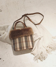 KOBE LETTUCE | エコファー切り替えバケツ型ショルダーバッグ＊レディース/2way/ハンドバッグ/チェック柄/レオパード柄[B1212]神戸レタス(ショルダーバッグ)