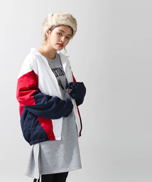 WEGO（ウィゴー）の「WEGO/カラーブロックフリースブルゾン（ブルゾン・レディース・レッド・FREE）」の6枚目の写真