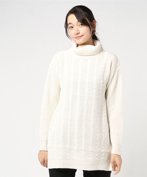 Petit Honfleur(プチオンフルール)の「ウォッシャブルタートルネックニットチュニック(チュニック・レディース・ベージュ/ネイビー/グレー/アイボリー・M size/L size)」の7枚目の写真