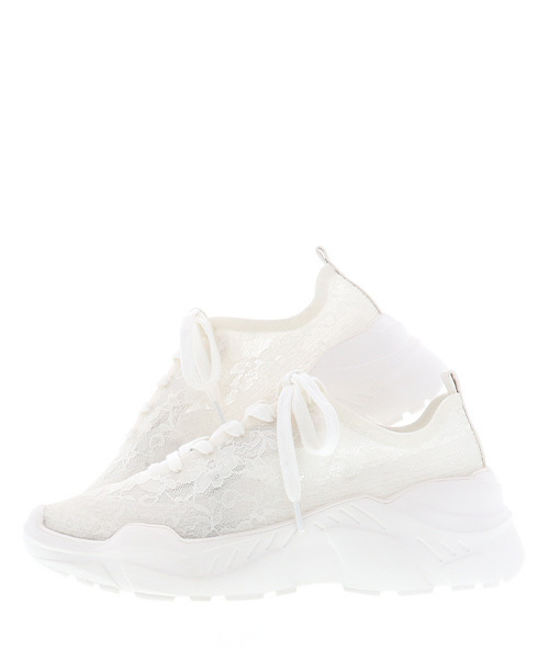 RANDA(ランダ)の「ストレスフリー/レース厚底スニーカー(スニーカー・レディース・ホワイト/ブラック・S/M/L/LL)」の6枚目の写真