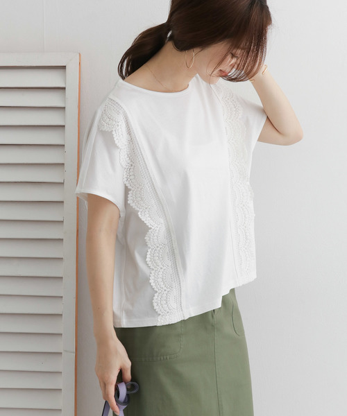 URBAN RESEARCH DOORS(アーバンリサーチドアーズ)の「サイドレースプルオーバー(Tシャツ/カットソー)」|オフホワイト