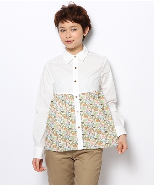 BEAMS BOY（ビームスボーイ）の「◎BEAMS BOY / リバティ ベビードールブラウス（シャツ/ブラウス・レディース・ホワイト/ブラック・ONE SIZE）」の2枚目の写真