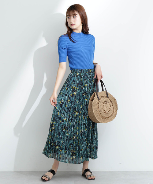 N.（N. Natural Beauty Basic）（エヌエヌナチュラルビューティーベーシック）の「ボタニカルプリントプリーツスカート（スカート・レディース・ベージュ系その他/パープル系その他/ダークネイビー・MEDIUM）」の13枚目の写真