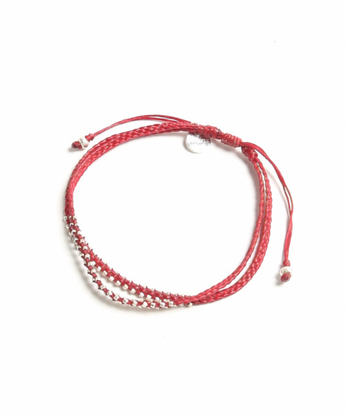 alfredoBANNISTER（アルフレッドバニスター）の「ashlandｶｯﾄ玉2連ｱﾝｸﾚｯﾄ（アンクレット・メンズ・ブラック/ネイビー/レッド/アイボリー・FREE）」の4枚目の写真