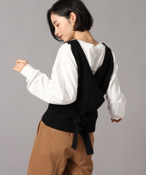 LOWRYS FARM（ローリーズファーム）の「カシュクールビスチェ　850570（ベスト・レディース・ブラック/ライトグレー/ベージュ・FREE）」の2枚目の写真