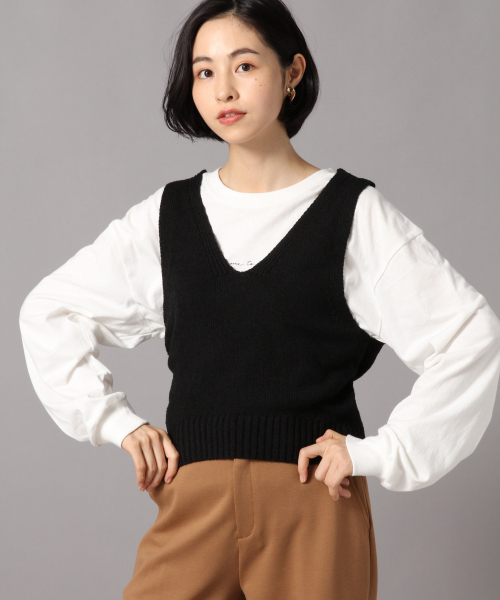 LOWRYS FARM（ローリーズファーム）の「カシュクールビスチェ　850570（ベスト・レディース・ブラック/ライトグレー/ベージュ・FREE）」の5枚目の写真