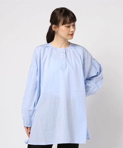 nop de nod(ノップドゥノッド)の「2wayスモックチュニックブラウス(シャツ/ブラウス・レディース・オフホワイト/ブラック/ブルー・3)」の8枚目の写真