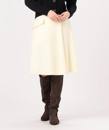 ウールメルトンジャージー アシンメトリースカート