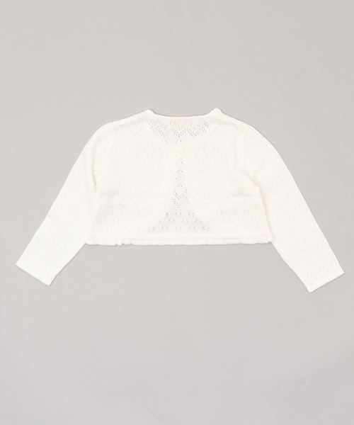 Catherine Cottage（キャサリンコテージ）の「透かし柄コットンニットボレロ（カーディガン/ボレロ・キッズ・ホワイト/ネイビー/オフホワイト・110/120/130/100/140/160/150）」の9枚目の写真