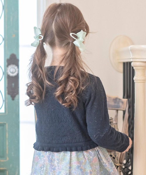 Catherine Cottage（キャサリンコテージ）の「透かし柄コットンニットボレロ（カーディガン/ボレロ・キッズ・ホワイト/ネイビー/オフホワイト・110/120/130/100/140/160/150）」の16枚目の写真