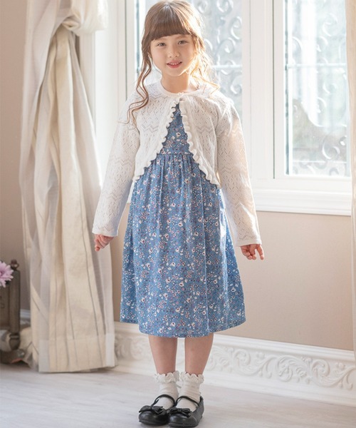 Catherine Cottage（キャサリンコテージ）の「透かし柄コットンニットボレロ（カーディガン/ボレロ・キッズ・ホワイト/ネイビー/オフホワイト・110/120/130/100/140/160/150）」の19枚目の写真