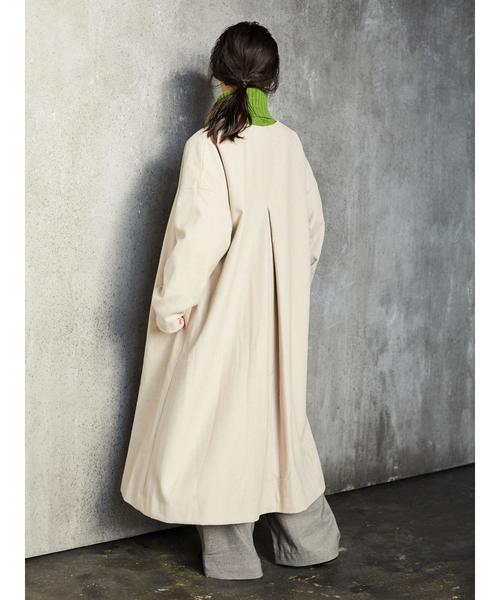 CRAFT STANDARD BOUTIQUE（クラフトスタンダードブティック）の「ウール混ノーカラーコート〇＊（ノーカラーコート・レディース・ライトグレー/ネイビー/キャメル・M/L）」の12枚目の写真