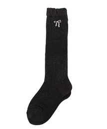 [フォーマル対応]リボンフィラメントラメ ハイソックス