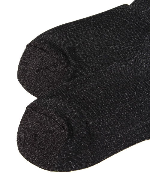 HAKKA KIDS（ハッカキッズ）の「[フォーマル対応]リボンフィラメントラメ ハイソックス（ソックス/靴下・キッズ・ホワイト/ブラック・MEDIUM/SMALL）」の4枚目の写真