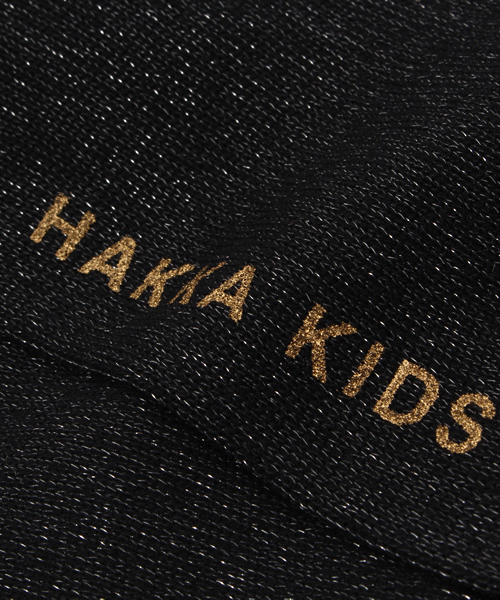 HAKKA KIDS（ハッカキッズ）の「[フォーマル対応]リボンフィラメントラメ ハイソックス（ソックス/靴下・キッズ・ホワイト/ブラック・MEDIUM/SMALL）」の5枚目の写真